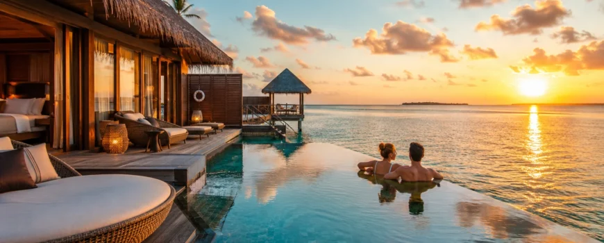 Luxury travel experience at a premium overwater resort with ocean views